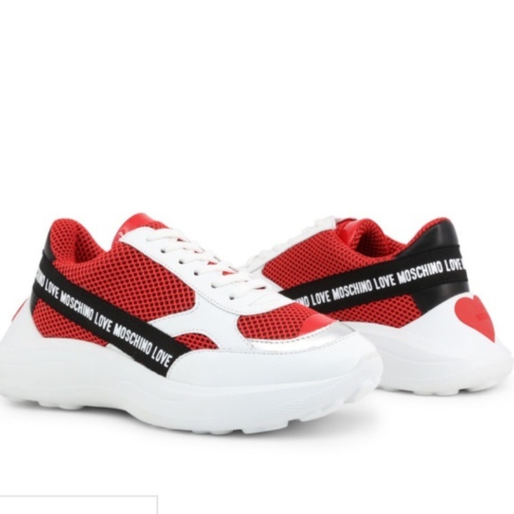 Love Moschino red and white sneakers size 37